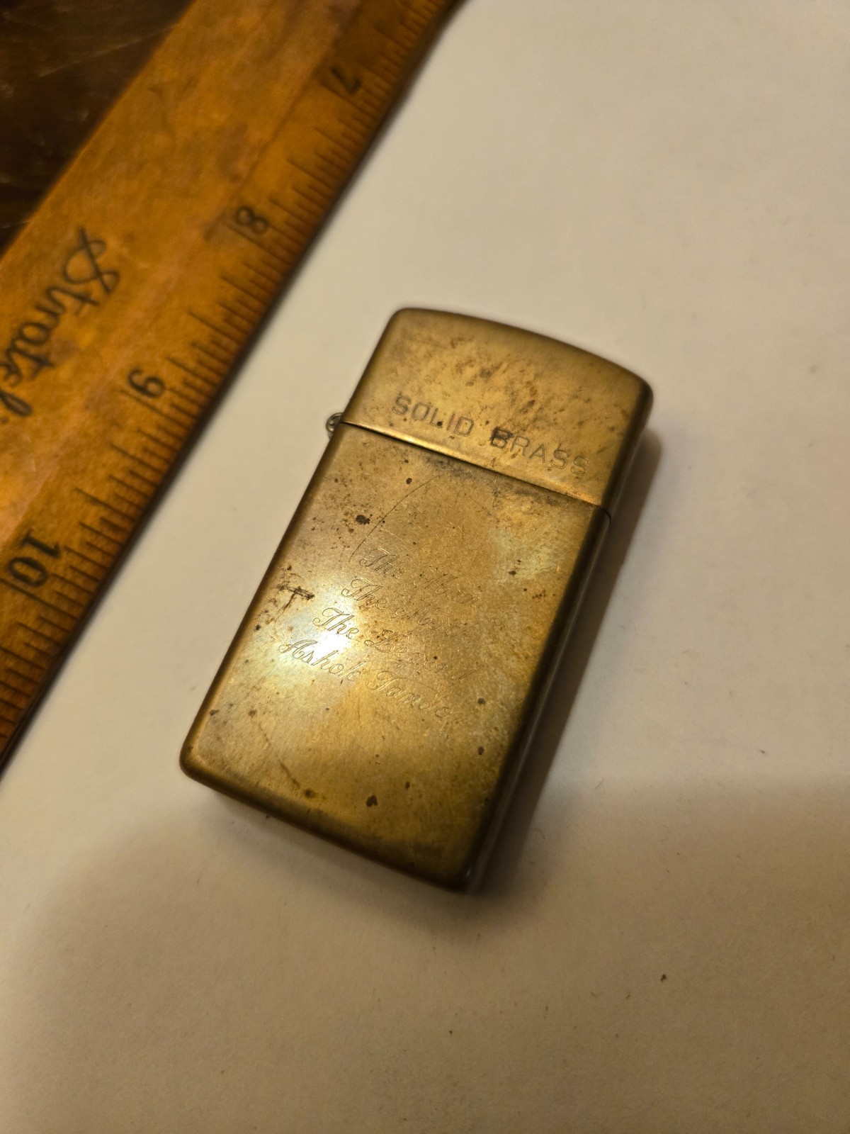 Vintage 50th Anniversary 1932-92 Engraved Brass Global Industries Zippo Lighter!