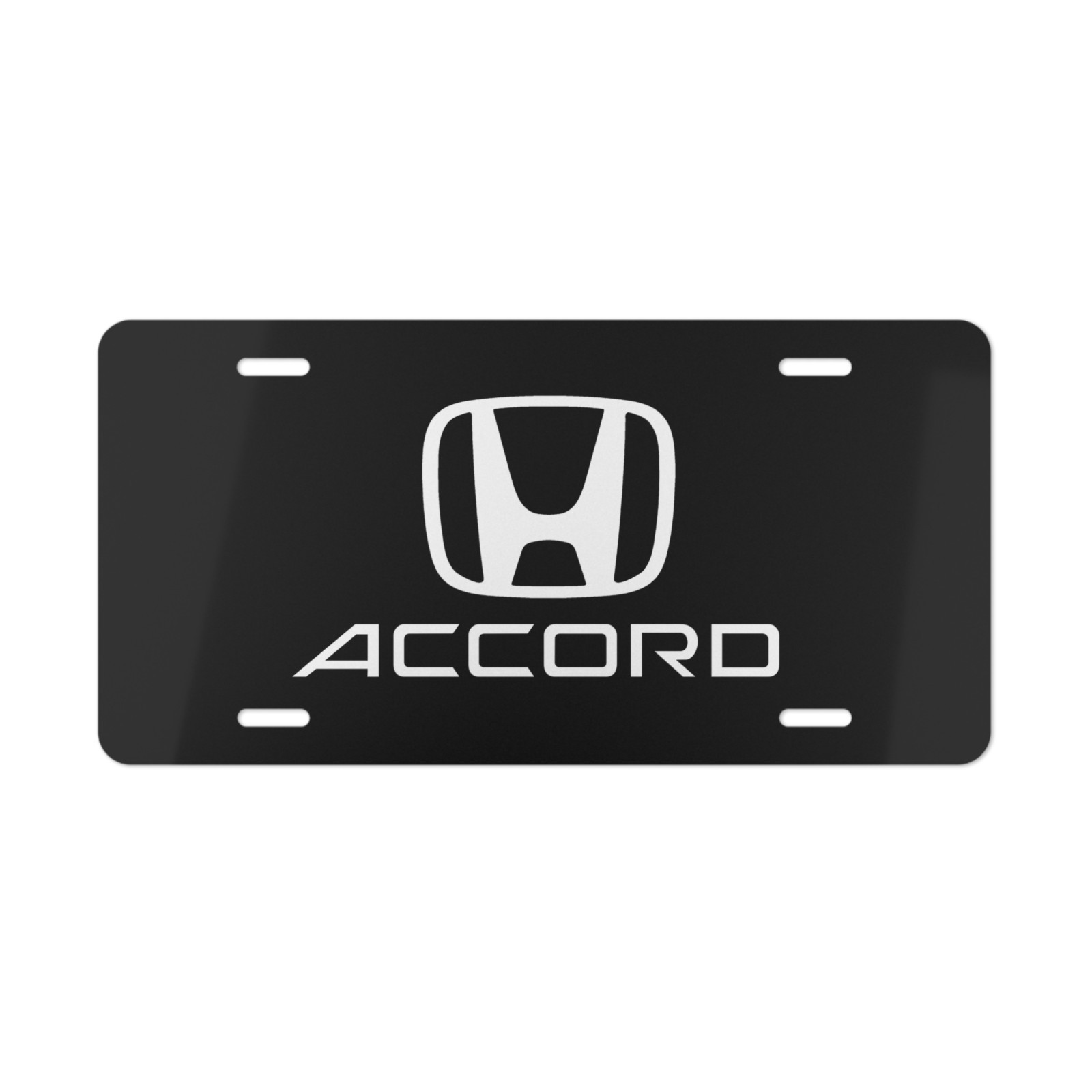 Honda Accord, License Plate Auto Car Tag Metal Aluminum (Black Background)