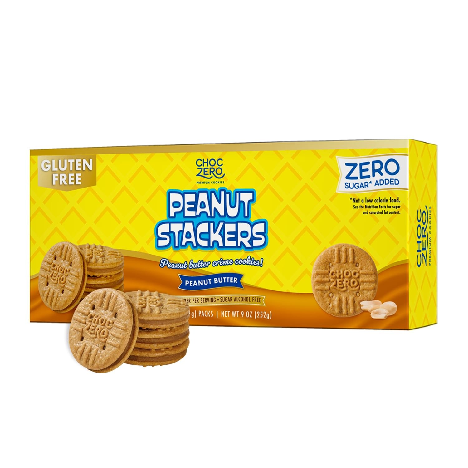 ChocZero Peanut Stackers Sandwich Cookies – Gluten Free, 9 Ounce (Pack of 1)