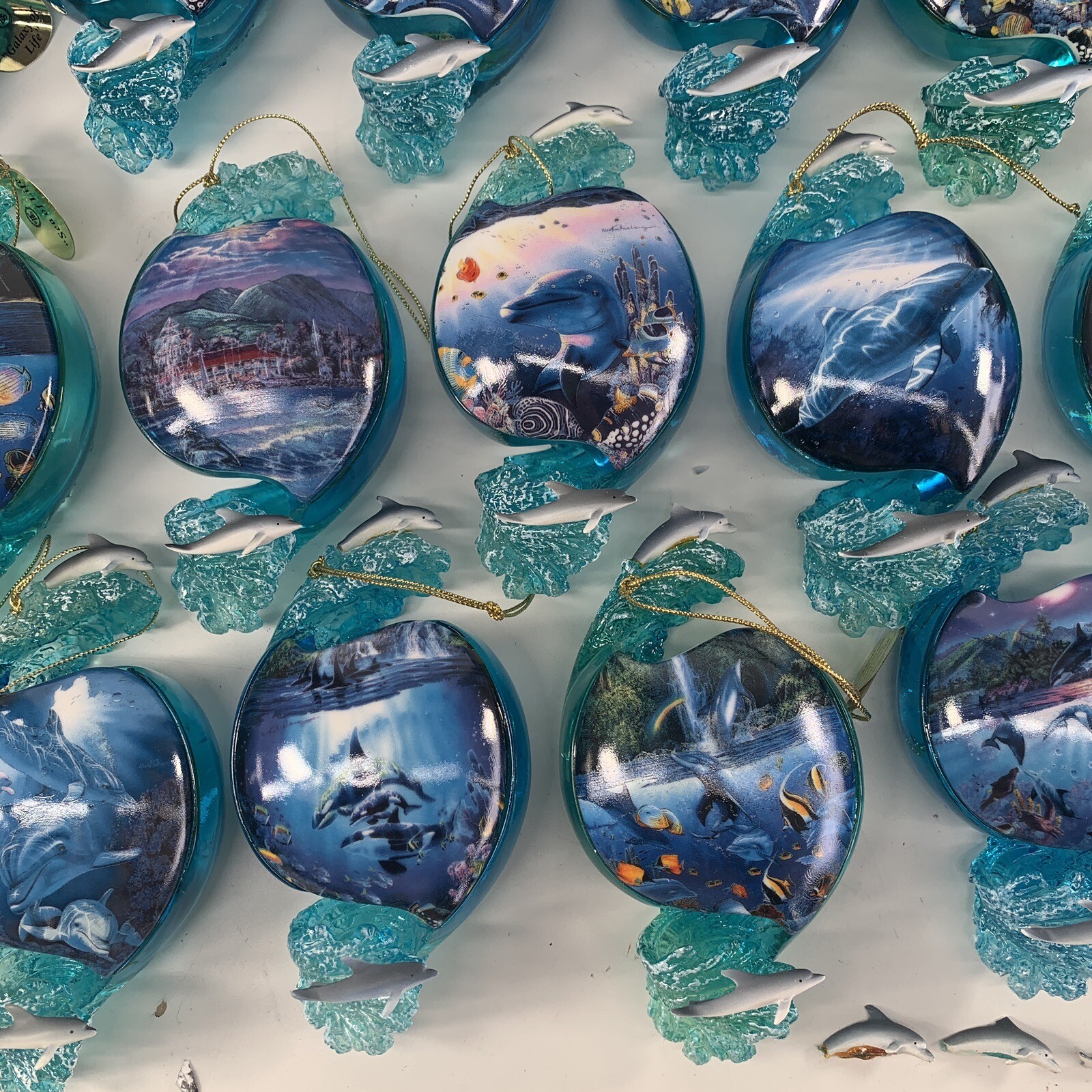 Bradford Exchange Above & Below Dolphin Ornament Lot of 44 Christian Lassen