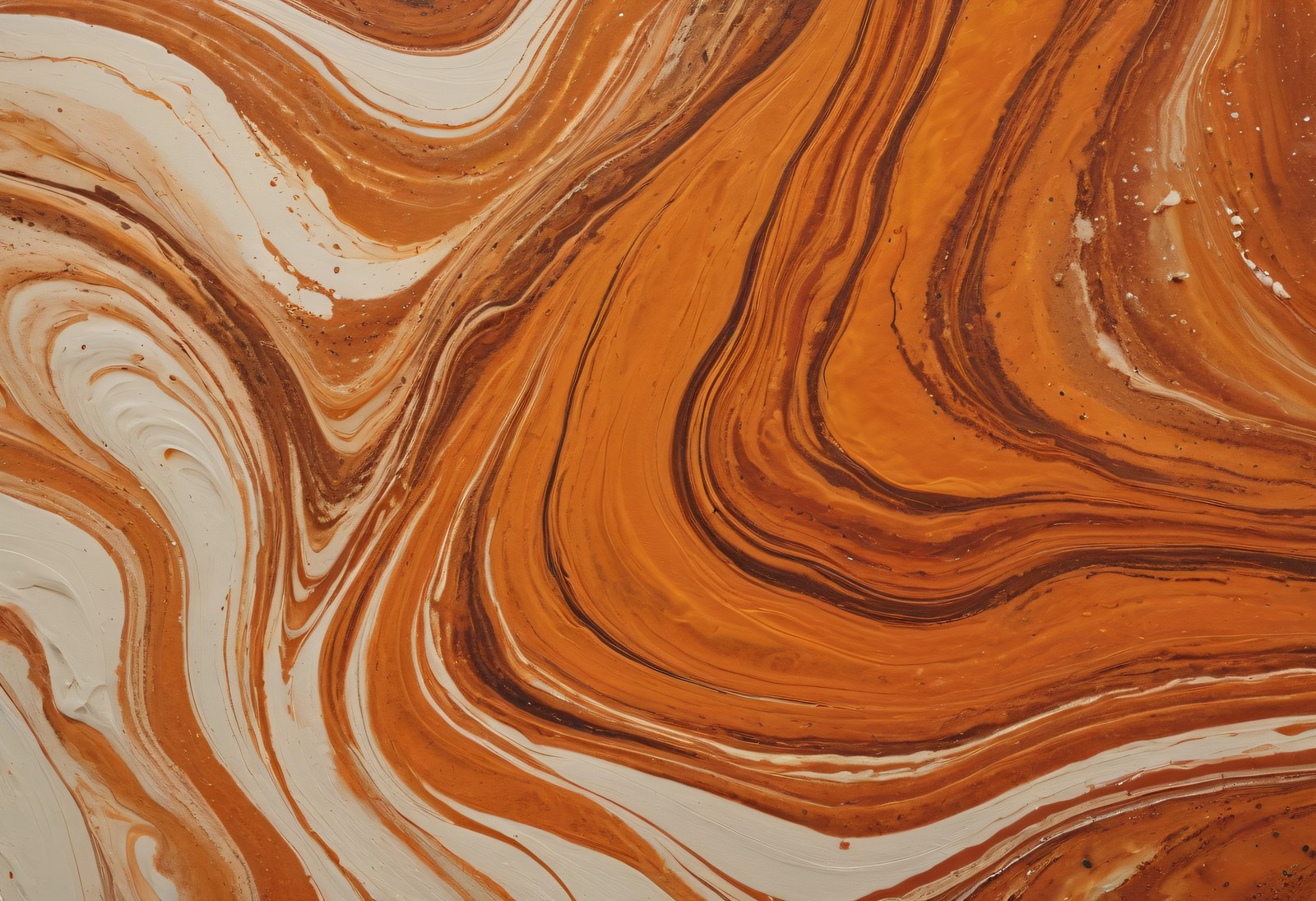 Terracotta Fluid Abstract Painting – Warm Earth Tone Wall Art Print