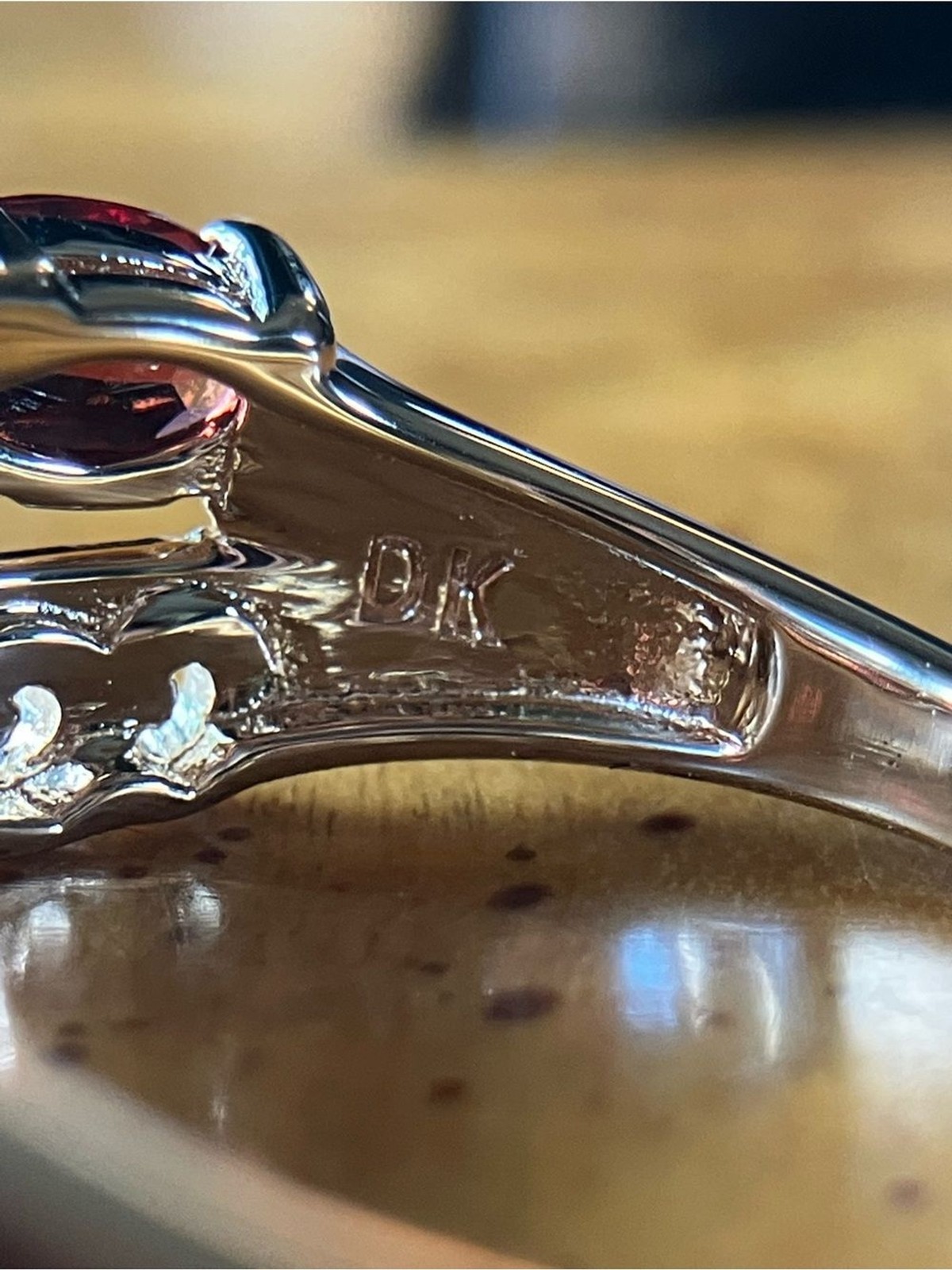 Natural Red Garnet Sterling Silver Ring Size 8.75