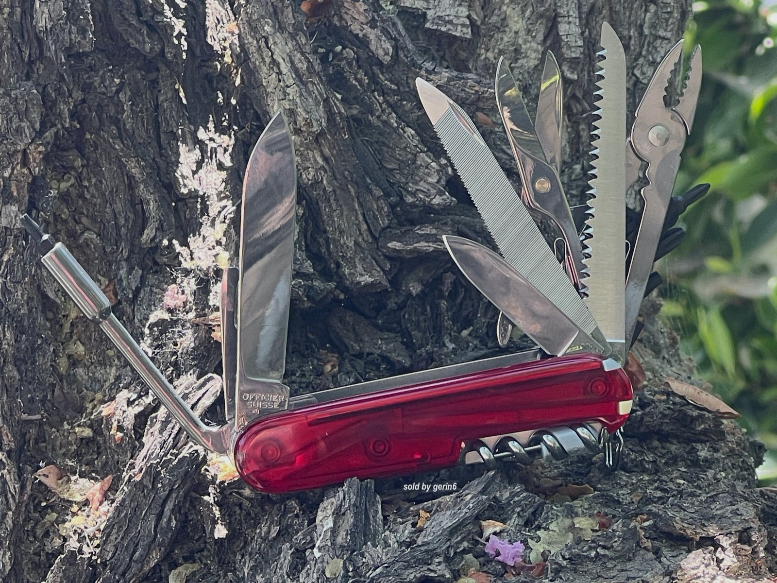 Swiss Army Original Cybertool 41 Red Translucent Knife, Victorinox 1.7775.T, NIB