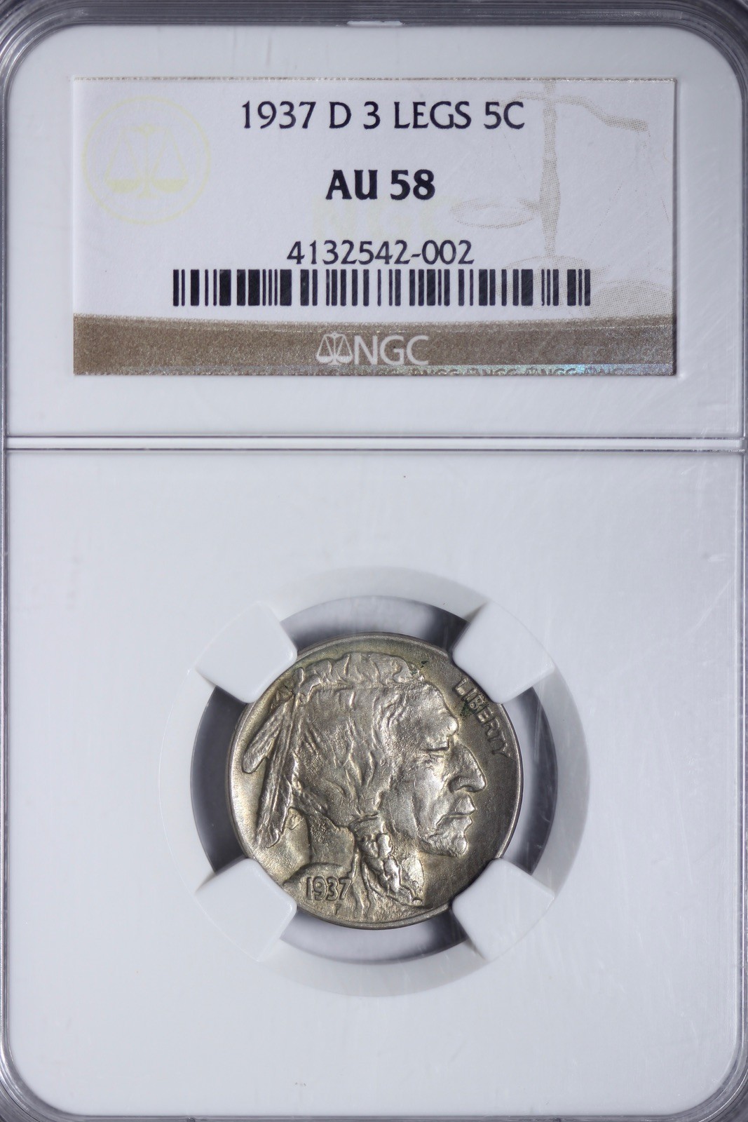1937-D Buffalo Nickel 3 Legs Key Date Great Eye Appeal Nice Strike