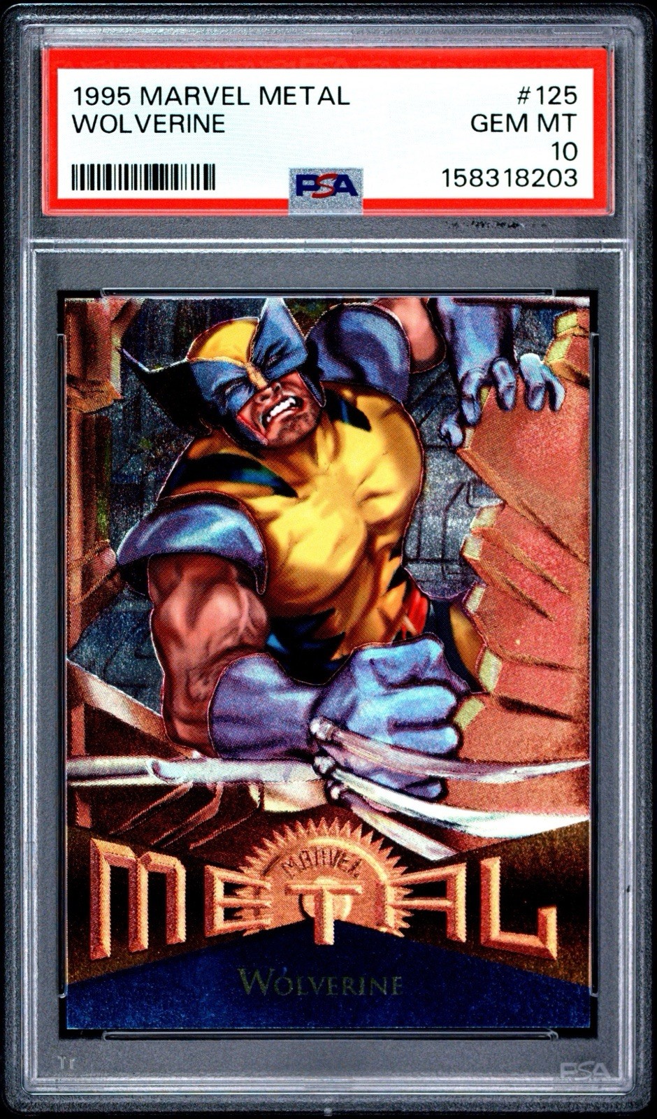 1995 FLEER MARVEL METAL WOLVERINE #125 PSA GEM MINT 10 💎💎 Card