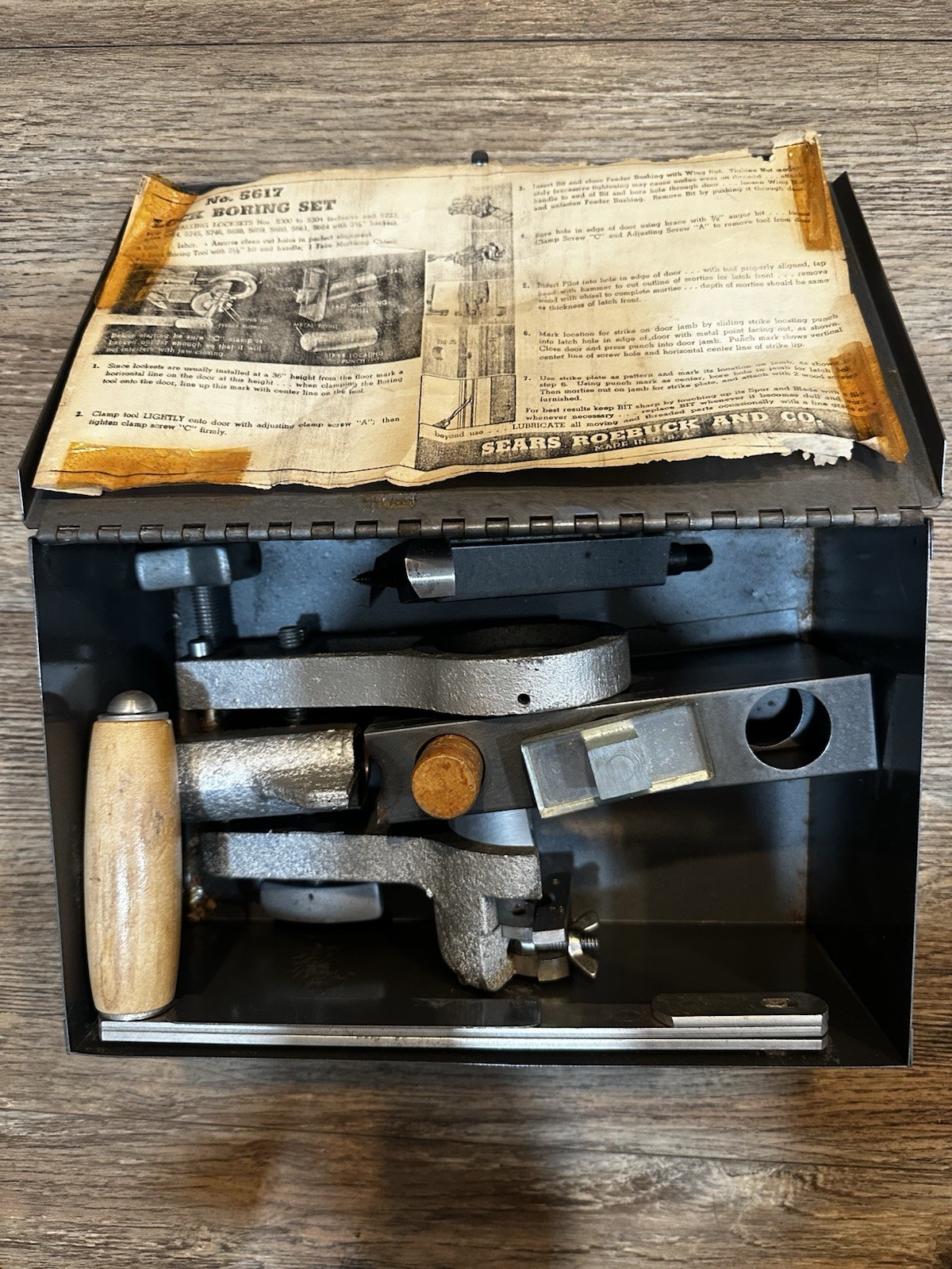 Vintage Lock Bore Boring Set #5617 Sears Roebuck And Co. Made in the U.S.A.