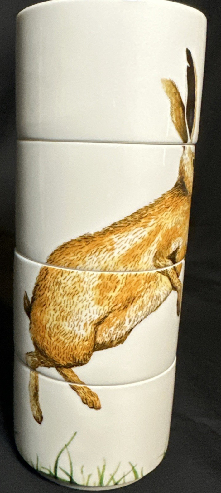 Rabbit Graphic Stacking Cups Coffee Tea Espresso Mugs Set of 4 Tetault & Lee