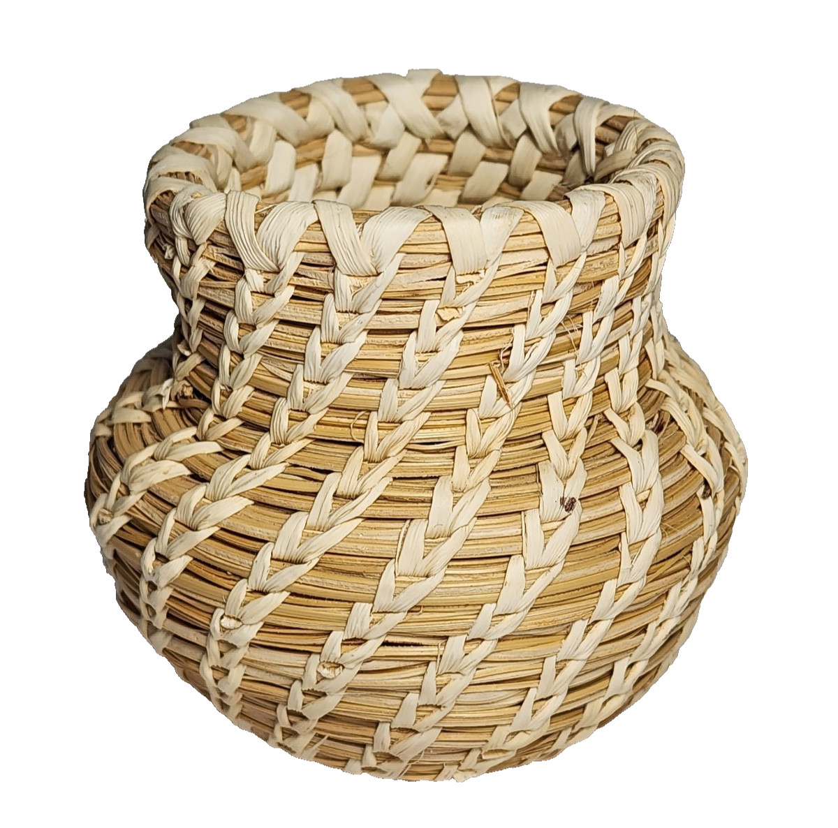 Tohono O’odham Handmade Small Basket Native American Coil Weaving Daisy Velasco