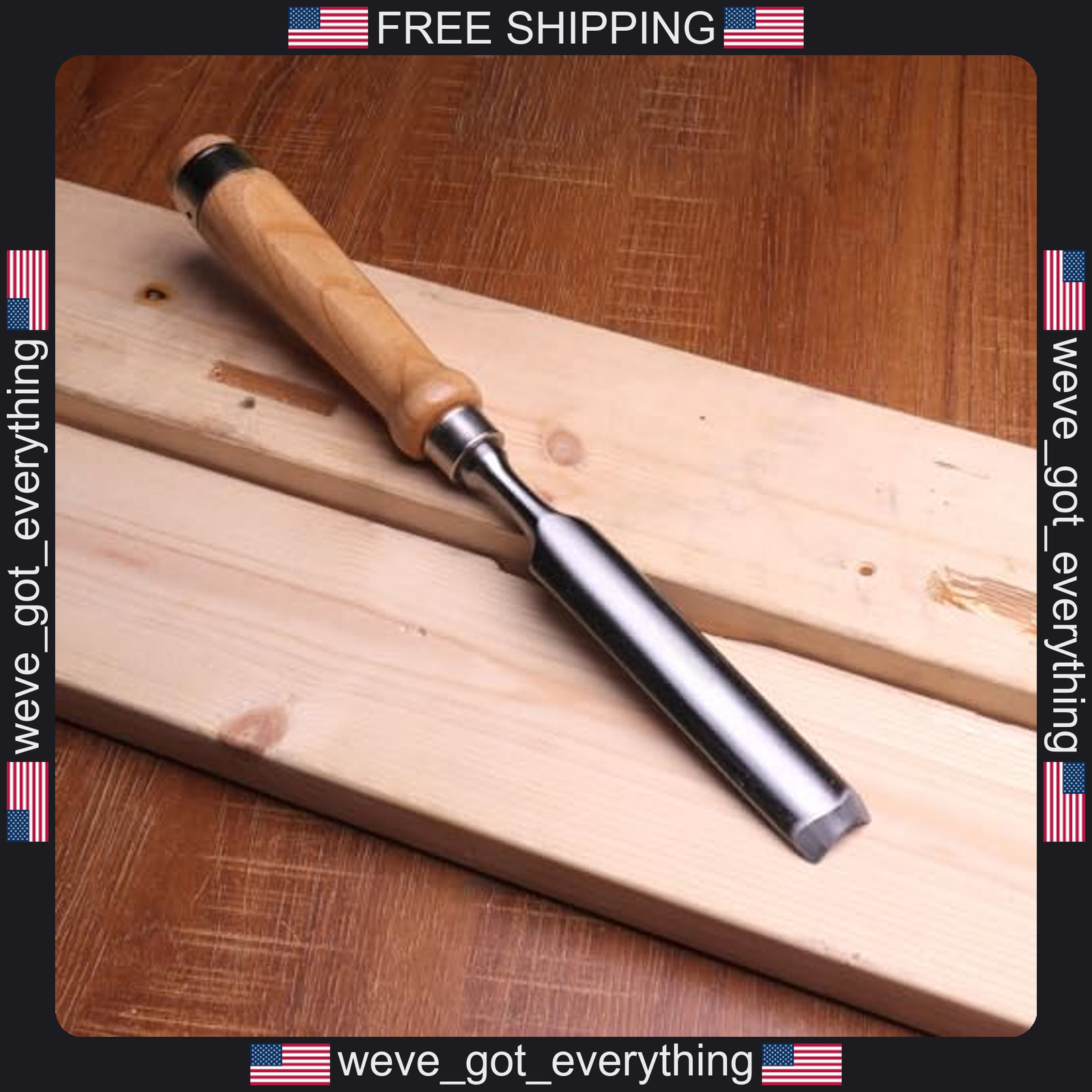 1-Inch Semi-Circular Wood Chisel Chrome Vanadium Steel Ergonomic Handle
