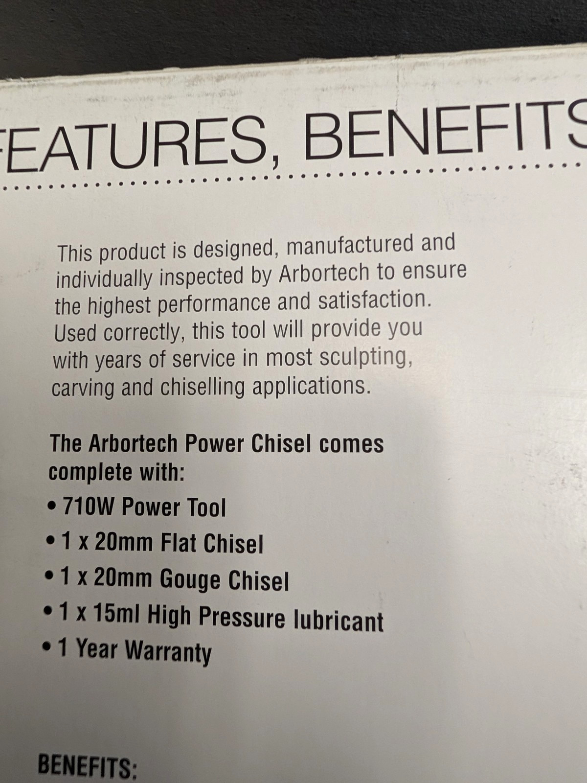 ARBORTECH Power Chisel Kit for Carving Wood with Chisels 710 W-F.Ship