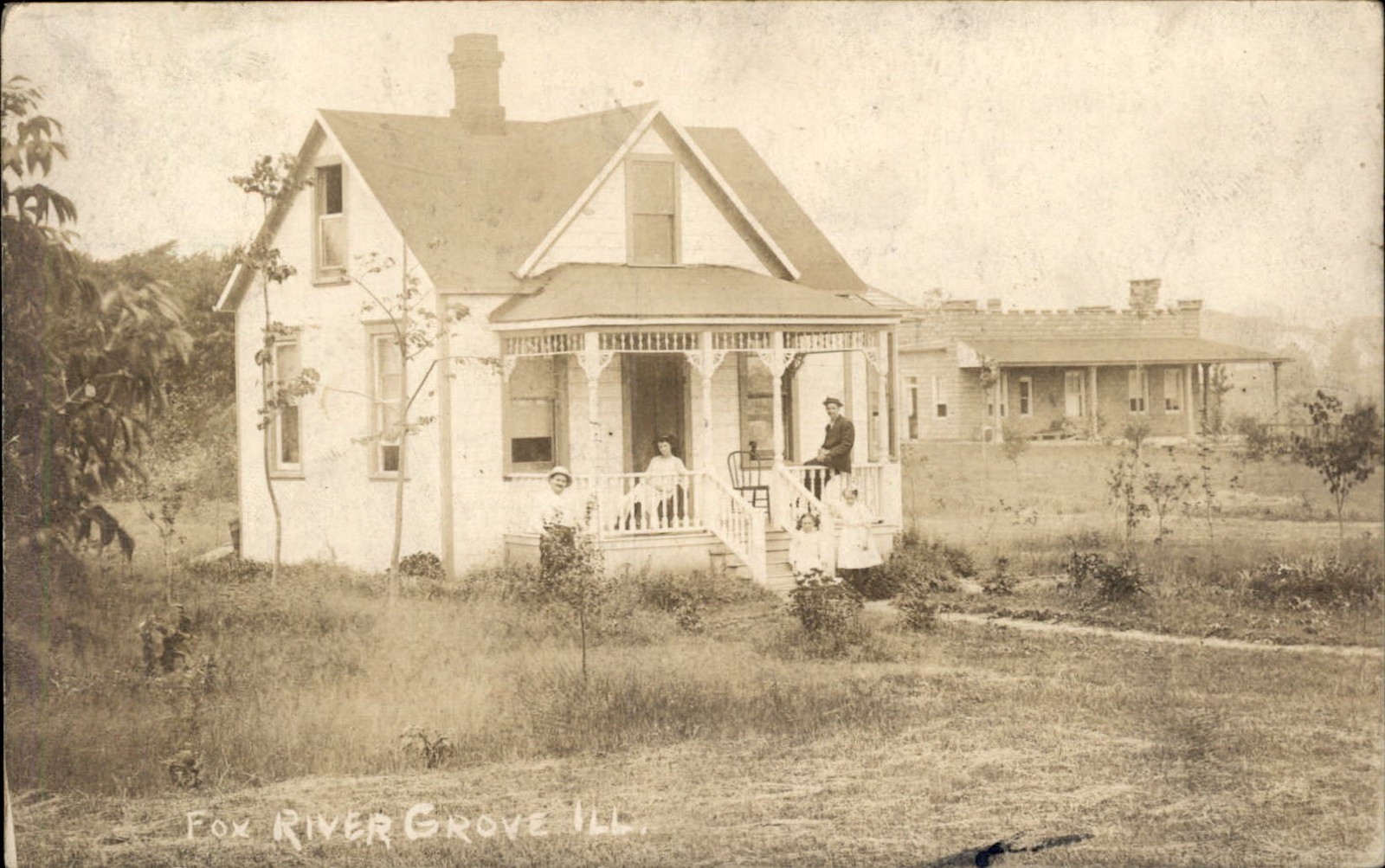 Fox River Grove Illinois IL House Real Photo c1910 Real Photo Postcard bhn