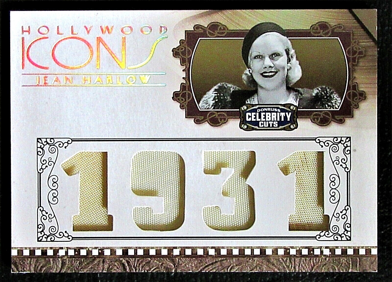 JEAN HARLOW 2008 Donruss Americana #08 /25, ICONS quad clothing Swatch ICON 1931