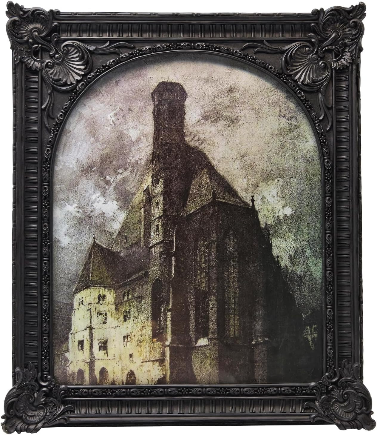 11X14 Vintage Picture Frame, Antique Black Ornate Arched Photo Frame for Wall Ha