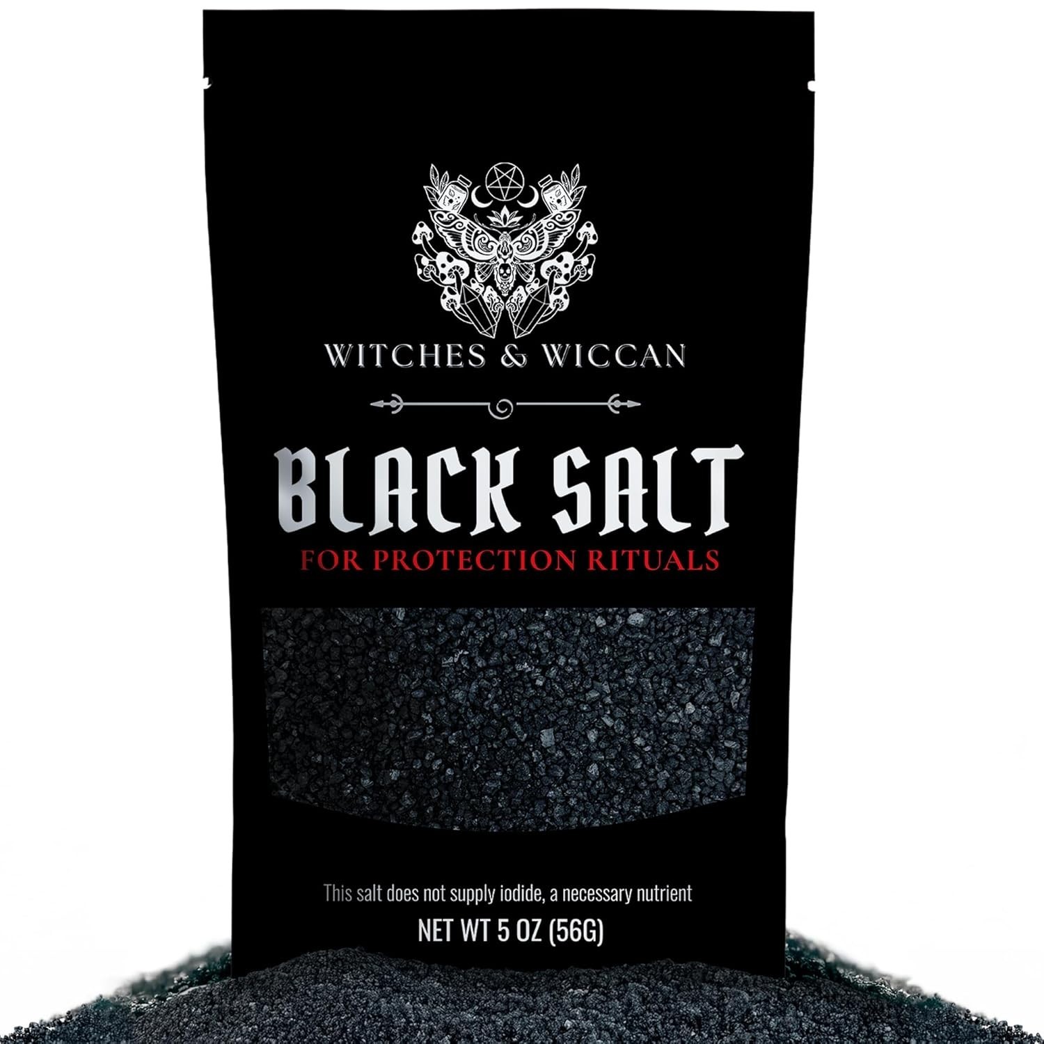 Black Salt for Protection Rituals & Wiccan Spells, Handcrafted Negative Energy P