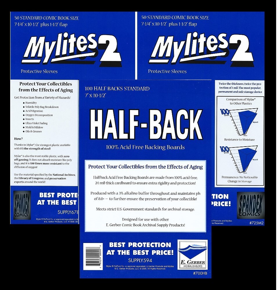 100 E. Gerber Mylites 2 & Half Backs Set – Standard Bronze Age Comic 725M2 700HB