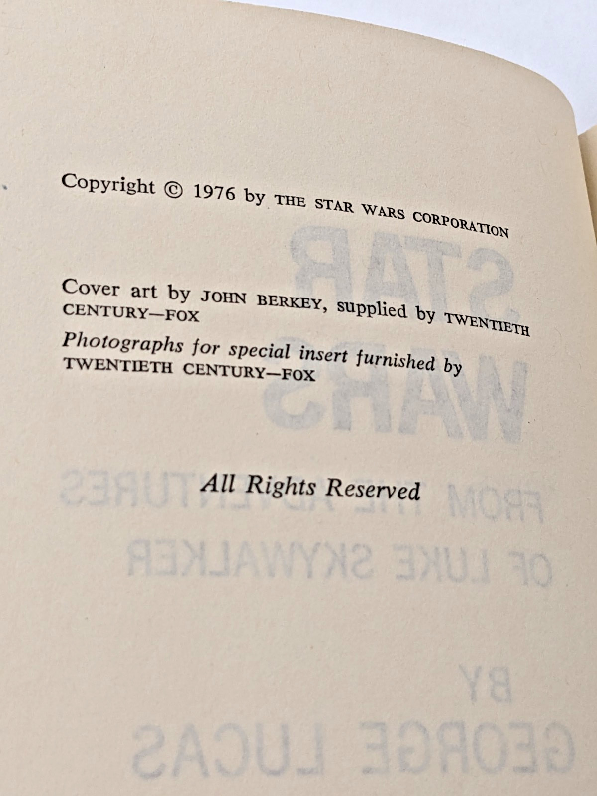 Star Wars 1976 True First Hardcover Edition S27 Gutter Code w/ Dust Jacket Mylar