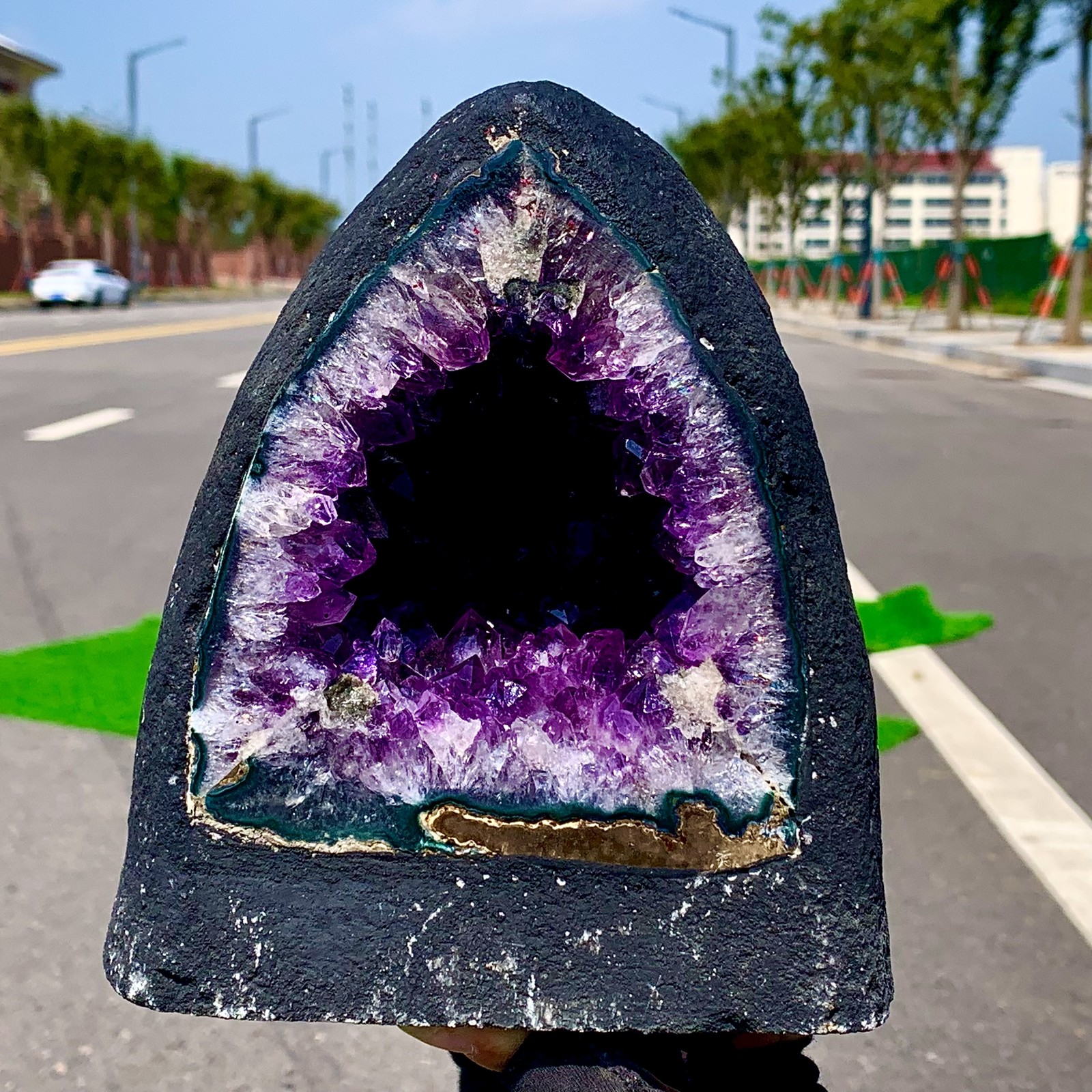 6.89LB Natural Amethyst geode quartz clustercrystal specimen Healing