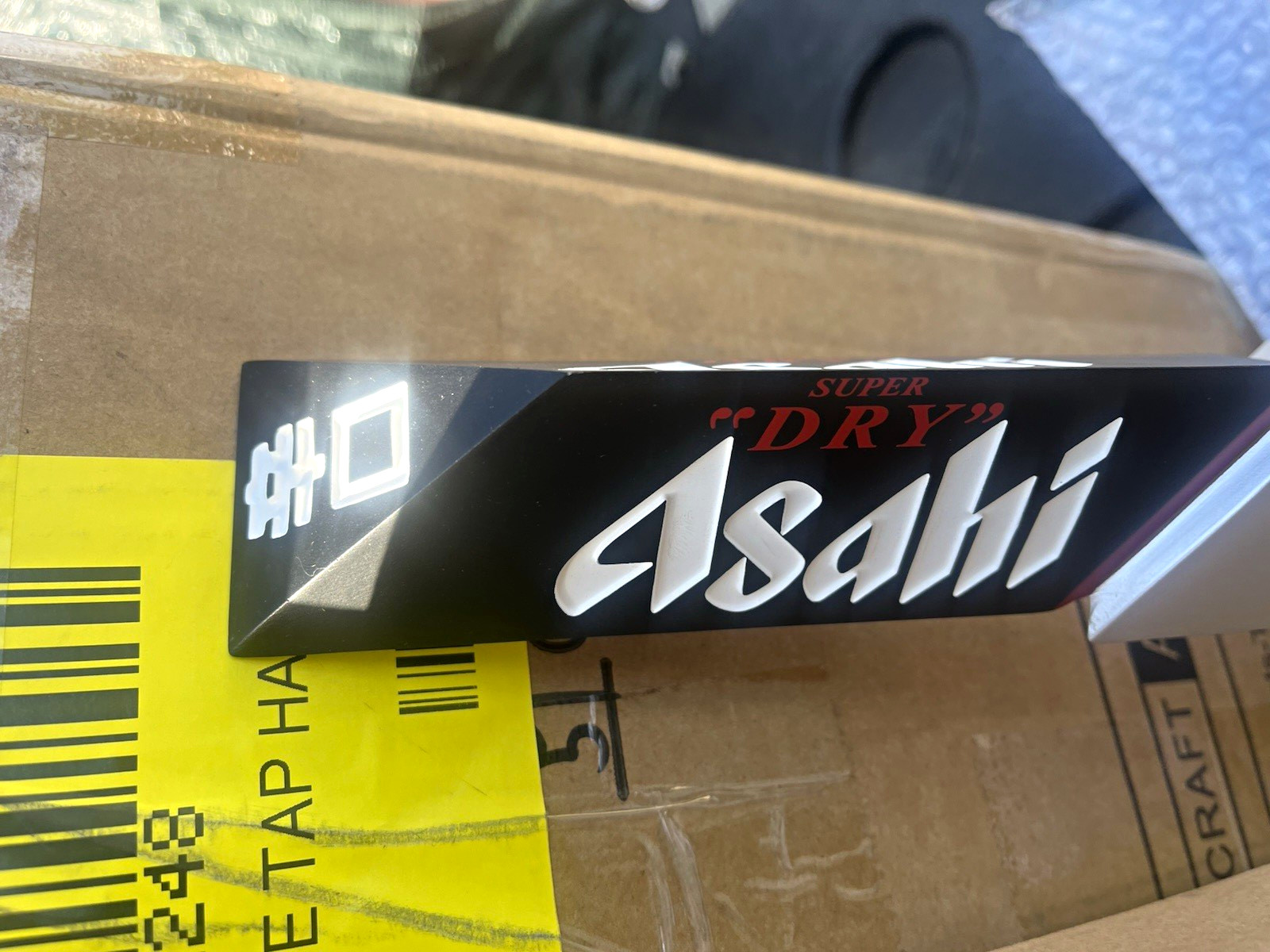Asahi Super Dry Beer Tap Handle Draft Beer Knob Breweriana Tap Handle 12” NEW
