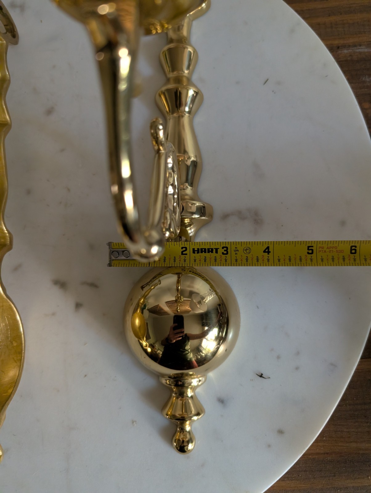 Pair Vintage Solid Brass Wall Candle Sconces Single Arm Colonial Candle Holders