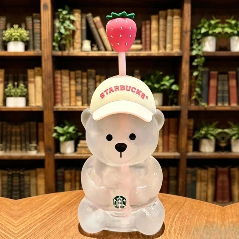 New 2026 Starbucks Bearista Bear Cup Tumbler Strawberry Topper Baseball Cap Gift