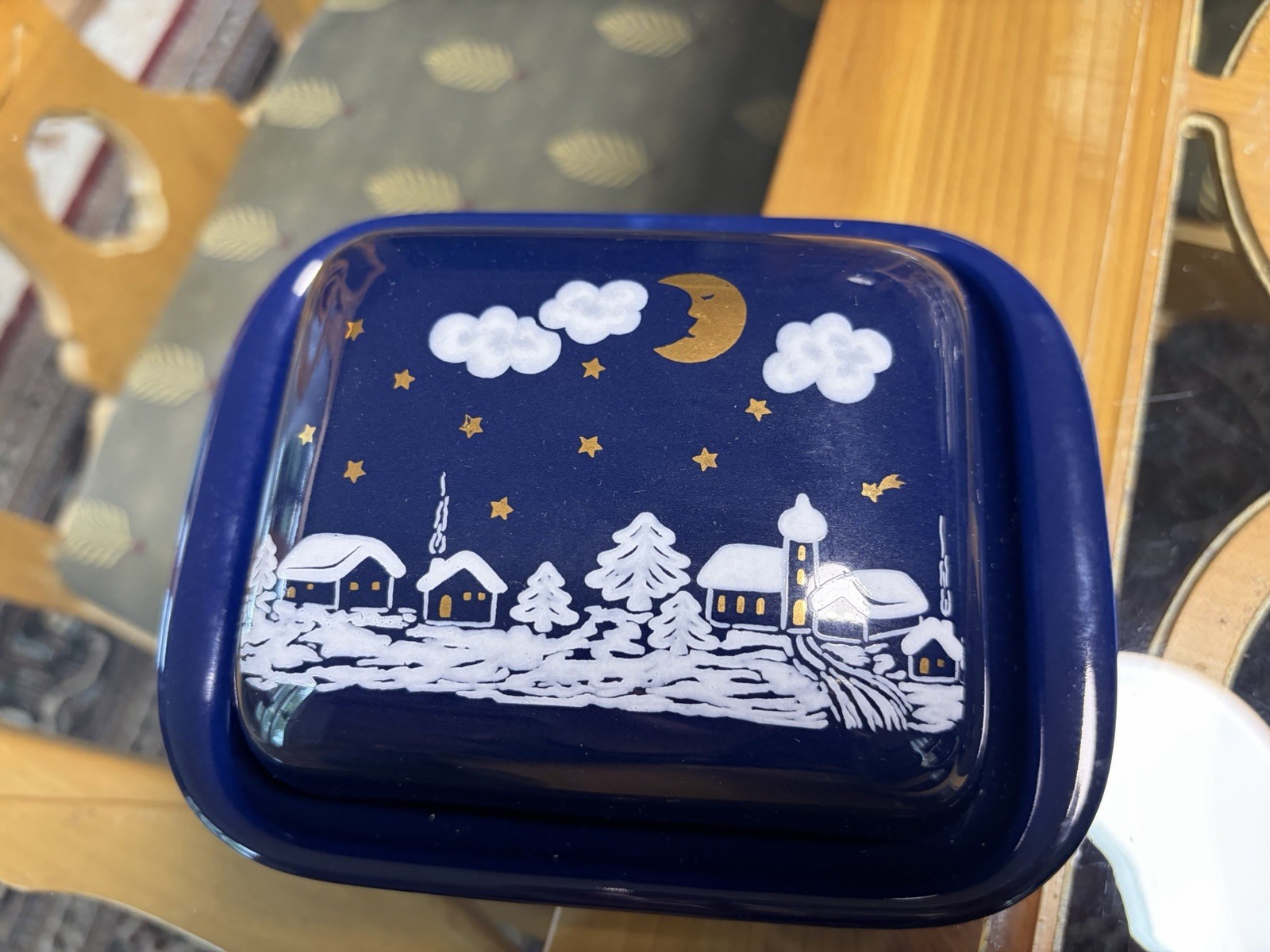 Waechtersbach Winter Dreams Rectangular Covered Butter Dish West Germany