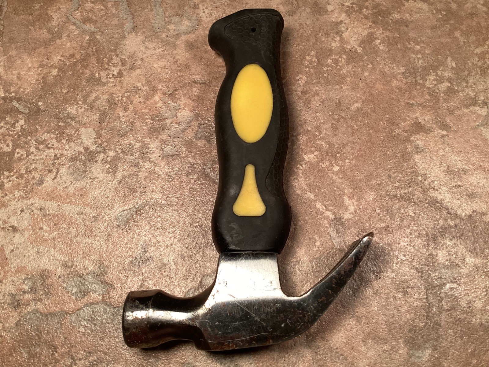 Vintage Central Forge Mini Claw Hammer Steel Black and Yellow Fiberglass Rubber
