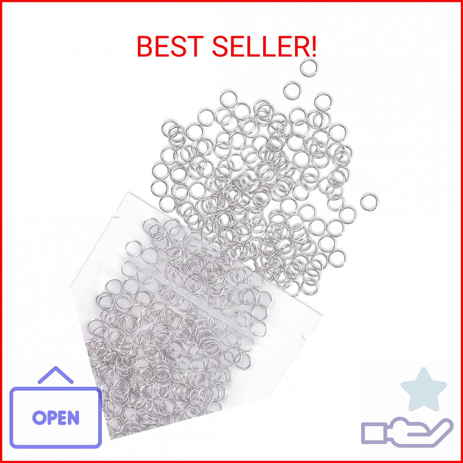 Uniclife 6 mm Metal Split Jump Rings Double Loops 500 PCS Mini Ring Connectors f