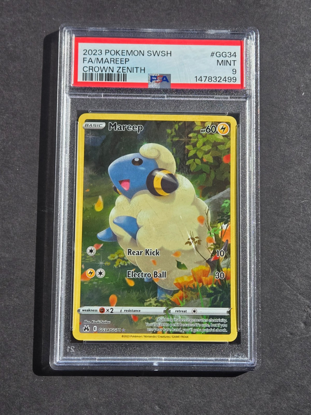PSA 9 MAREEP GG34/GG70 – CROWN ZENITH GALARIAN GALLERY FULL ART HOLO – MINT