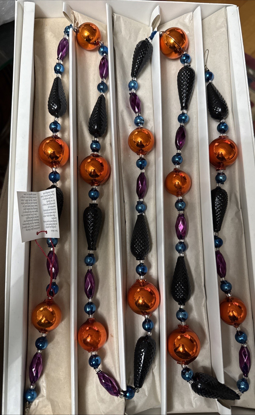 CHRISTOPHER RADKO ~ 70″ JET ELEGANCE Garland – BLACK/ORANGE/PURPLE – NIB