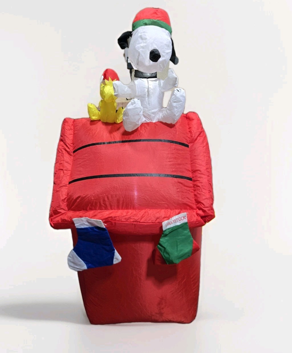 Gemmy 3.5ft Tall Peanut’s Snoopy Woodstock Doghouse Christmas Inflatable Hole*