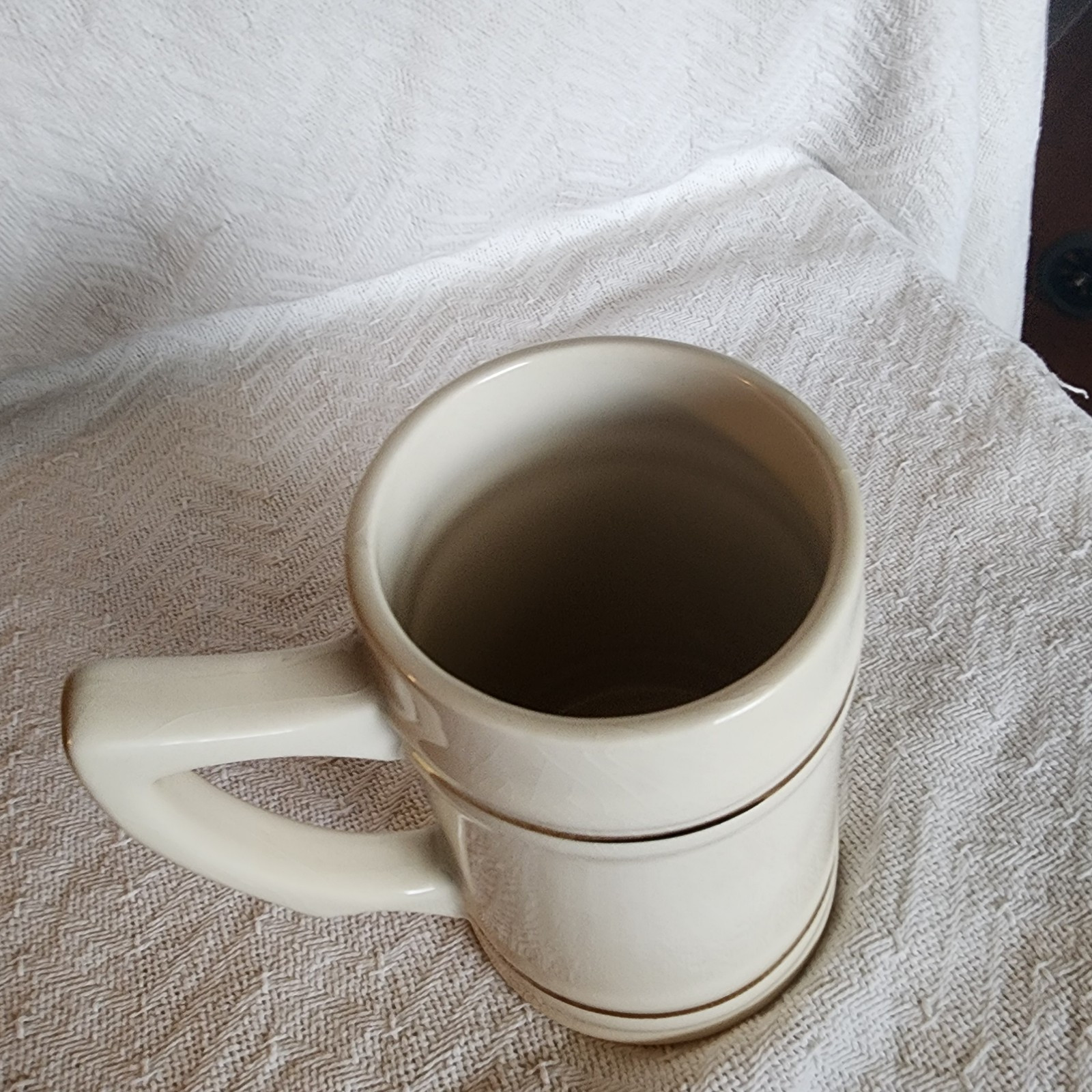 Ceramic Beer Mug with Gold Leaf Rings