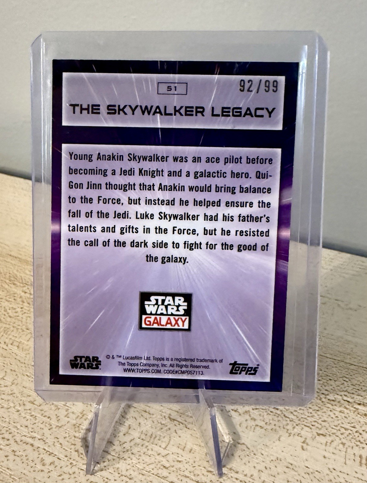 2022 Star Wars Chrome Galaxy The Skywalker Legacy Prism Refractor 92/99