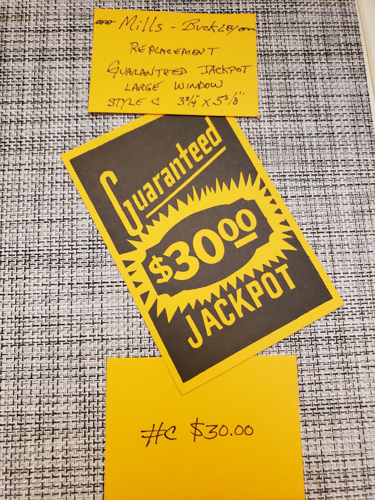 MILLS•BUCKLEY GUARANTEED JACKPOT CARD ANTQ SLOT MACHINE #C-$30.00