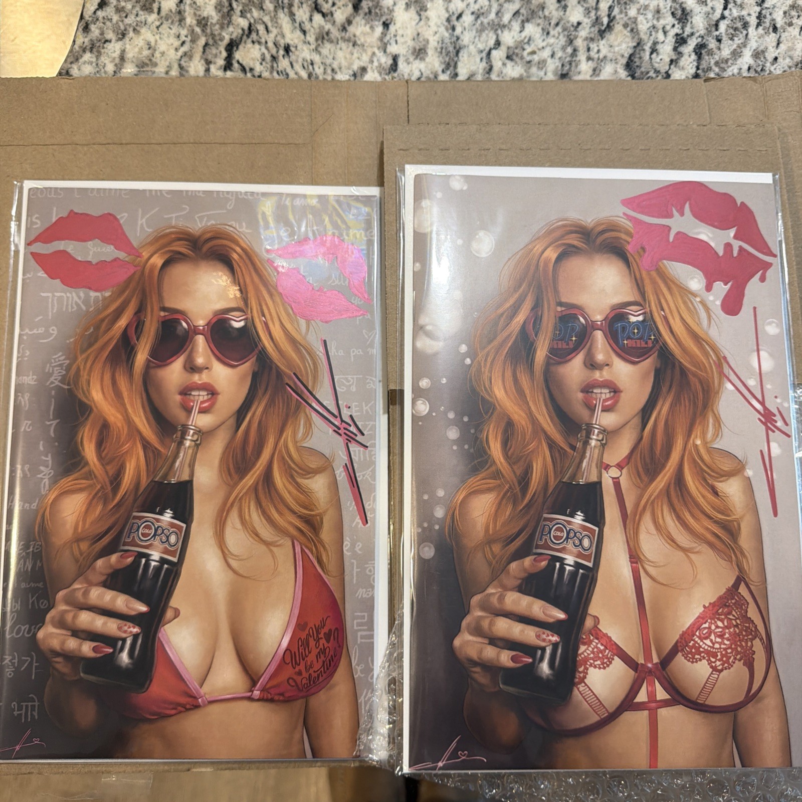 Carla Cohen Pop Kill 1 Valentine’s Lipstick Remarque Set LTD 50 – SIGNED