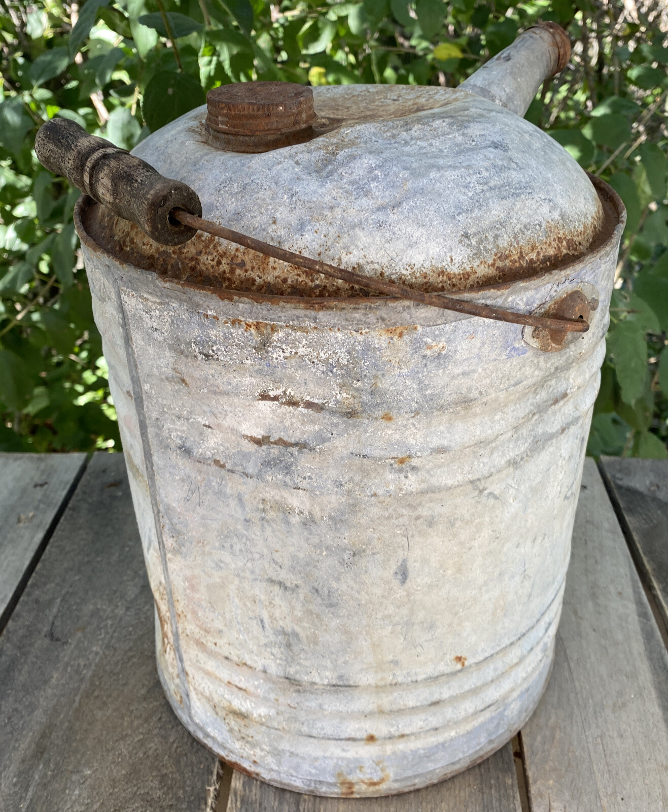 Vintage Galvanized Gas Can Gallons 12″ Antique Farm Can Empty Old Metal