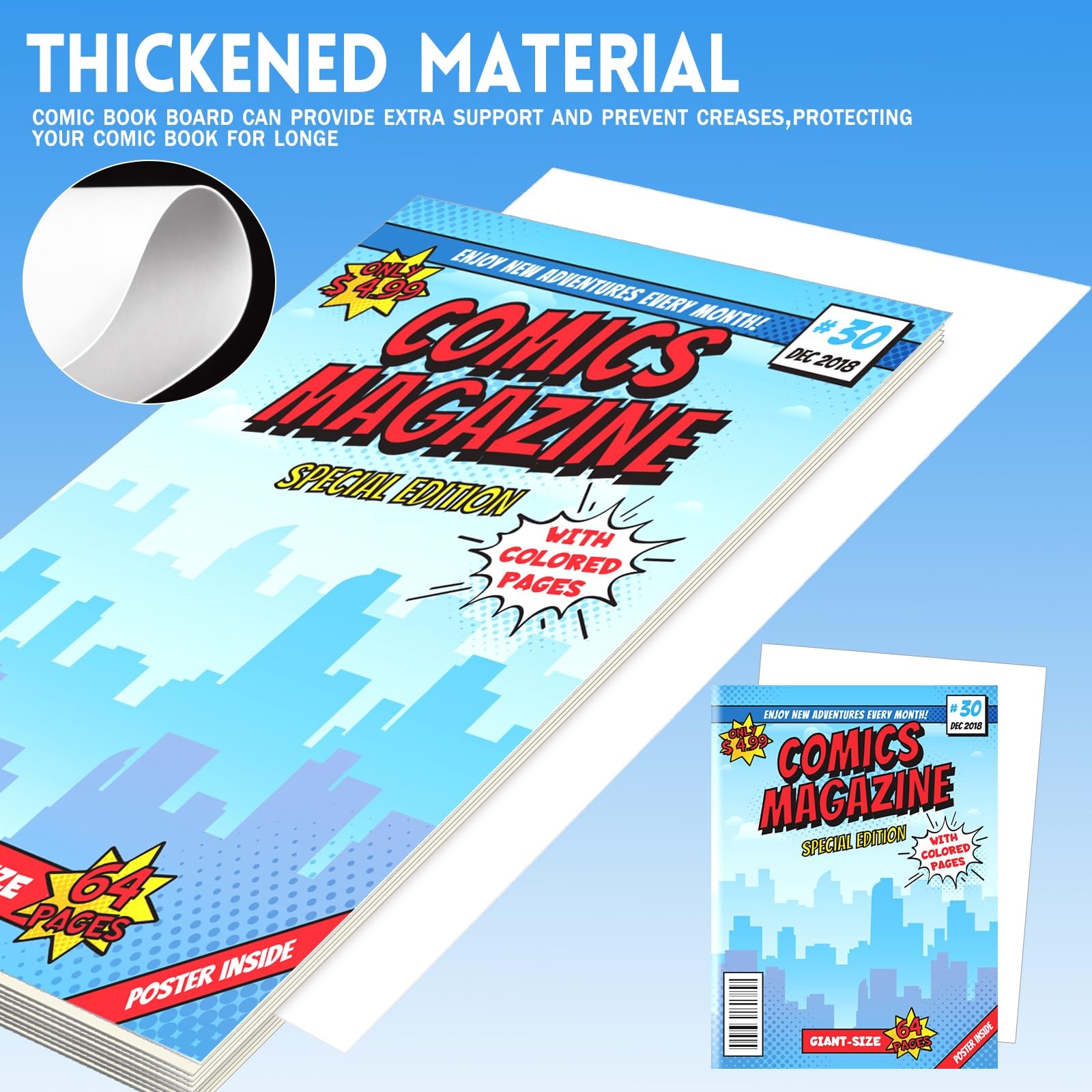 25 Sets Clear Current Size Comic Book Bags 7.2 x 10.5 Inch
