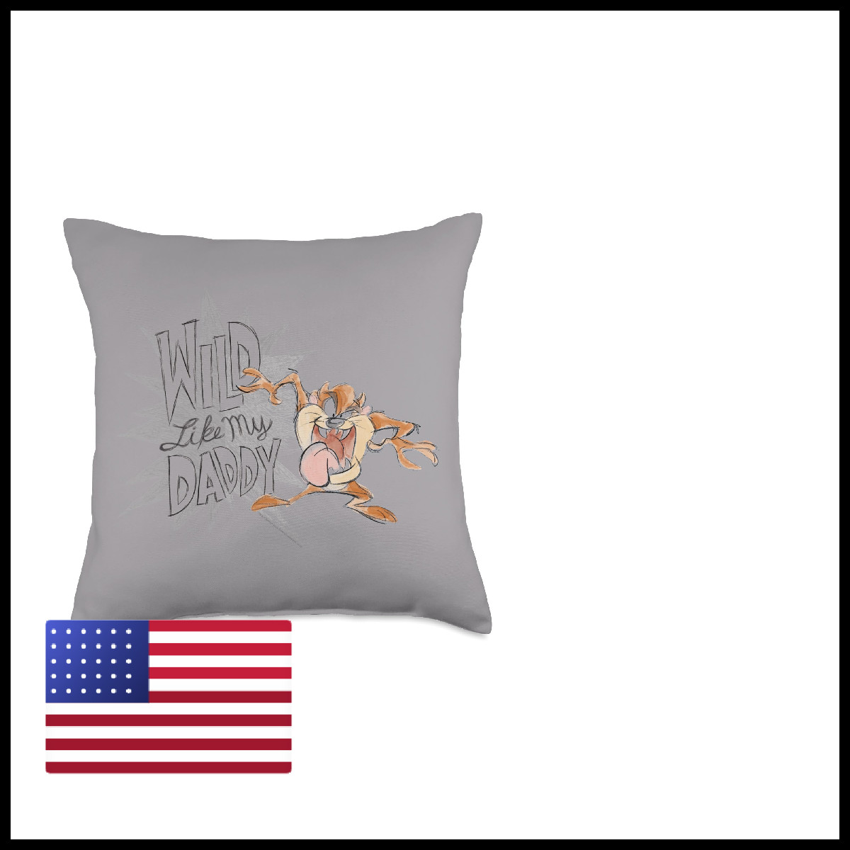 Looney Tunes Tazmanian Devil Wild Throw Pillow Tppwsb3Txe7Us_18X18