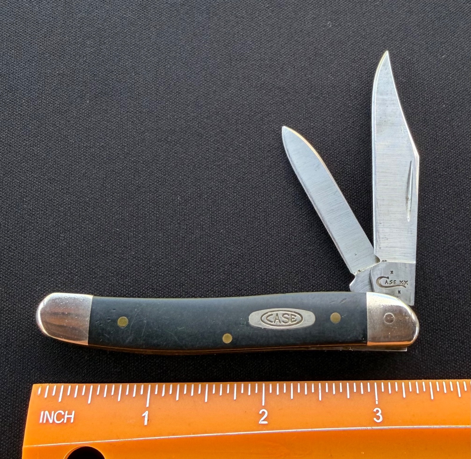 2018 Case XX USA 22087 SS Medium Texas Jack Black Synthetic Pocket Knife Used