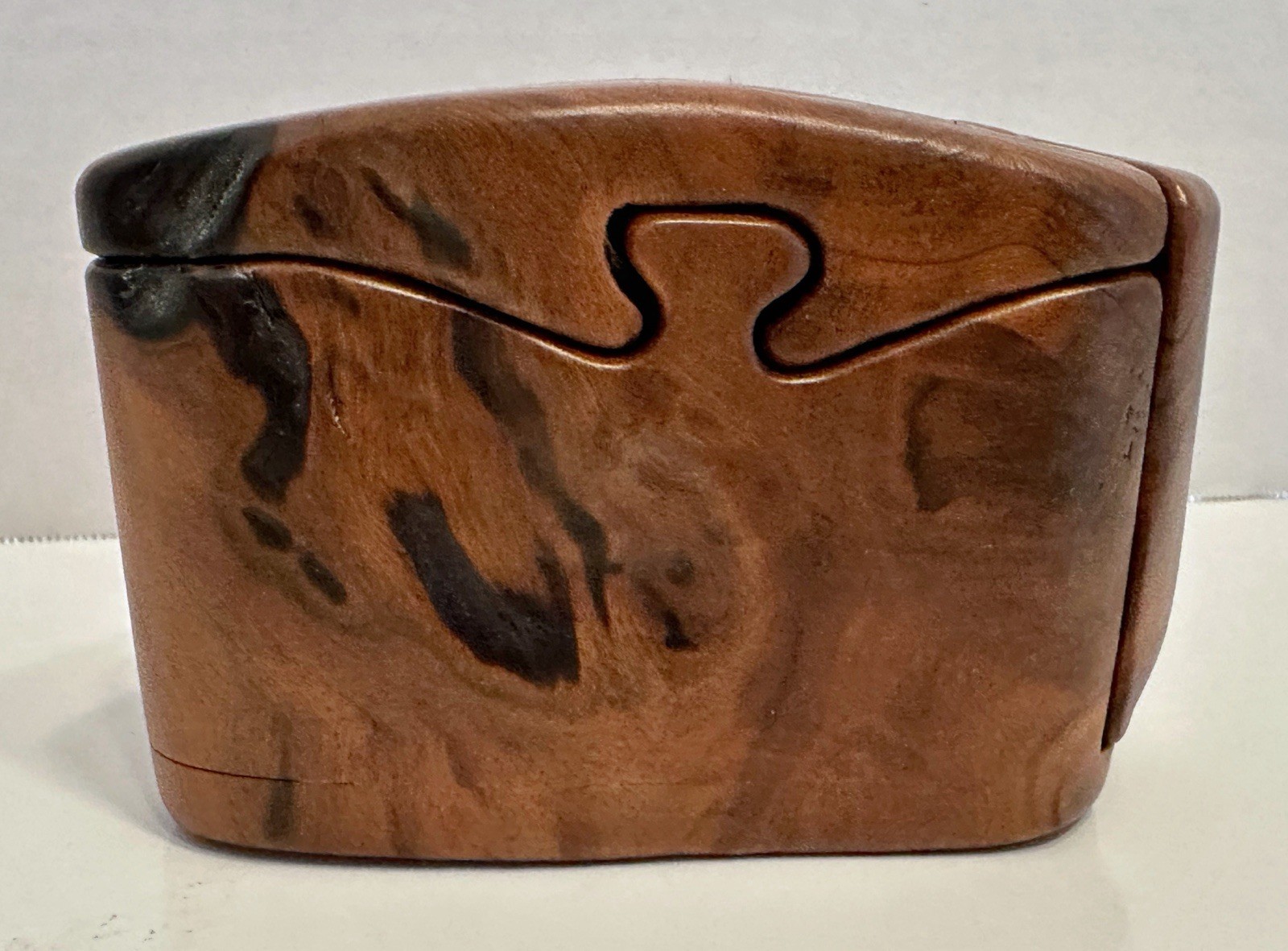 Rare Vintage Mark Tise Burl Wood Puzzle Box Burlwood Signed