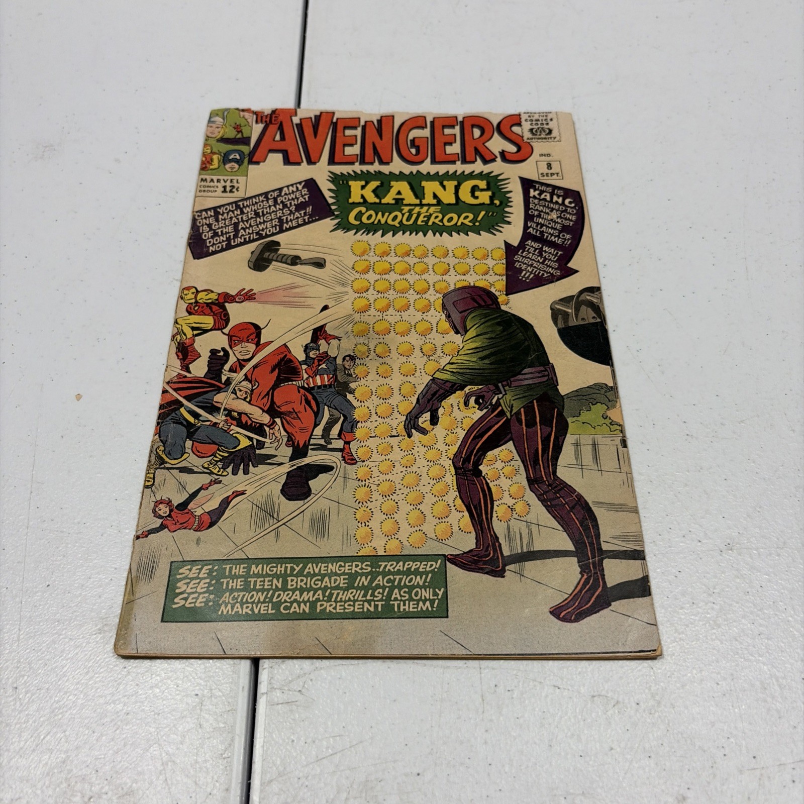 1964 THE AVENGERS COMIC BOOK..VOL.1..NO.8..MARVEL..1ST KANG THE CONQUEROR..KEY!!
