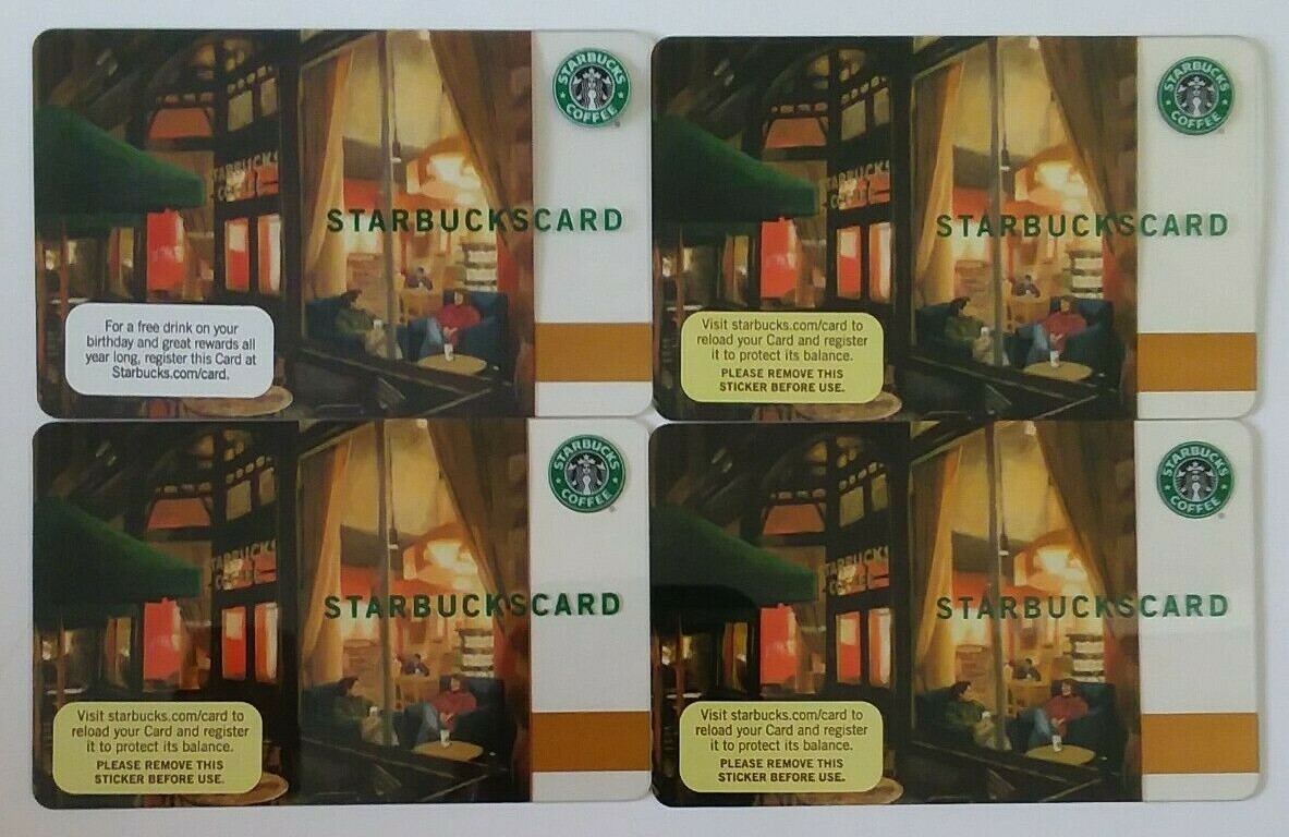 Starbucks 2007 “Twilight Retreat” Cafe Scene Cards; 3 with PIN intact; 4 Cards