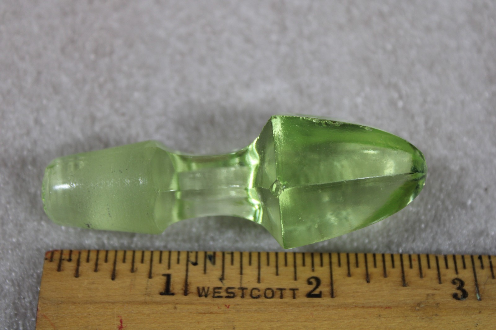 Vintage Uranium Glass Decanter Bottle Cruet Stopper Only Glows C2-16