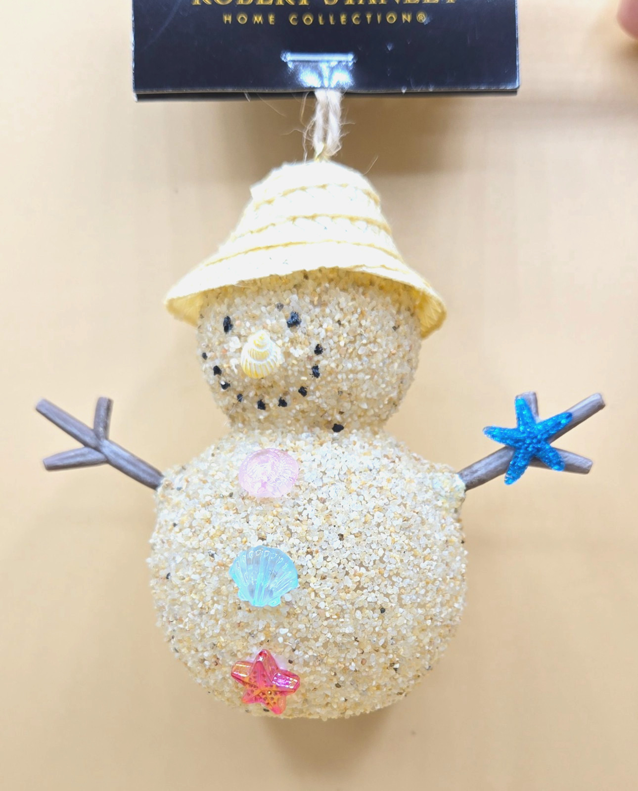 Sandy Beach Shells Snowman Christmas Tree Ornament by Robert Stanley BRAND NEW