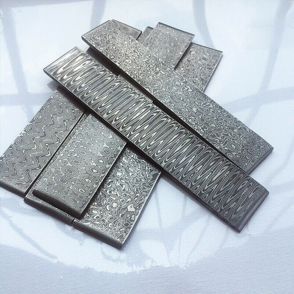7 Kinds Pattern VG10 Damascus Steel Billet Bars Material Knife Blade Blanks DIY