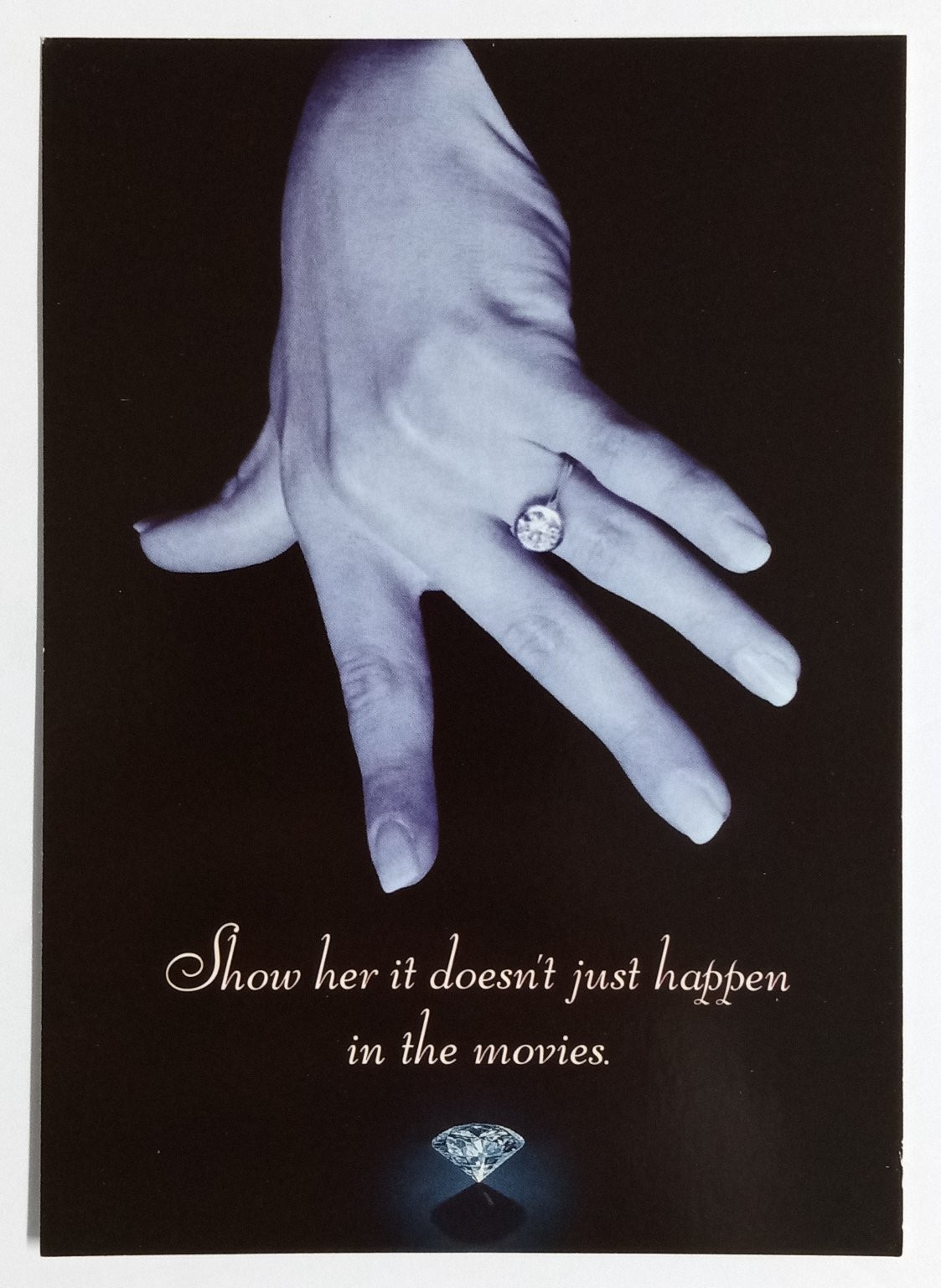 De Beers A Diamond Is Forever Advertising Postcard Engagement Ring Boomerang