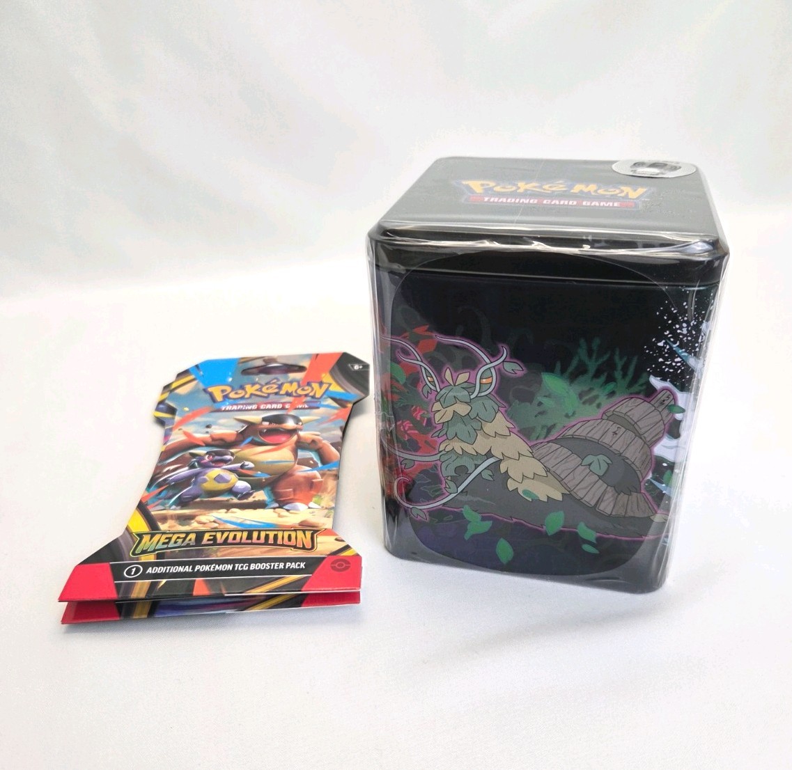 2025 Pokemon TCG: Stack ‘Em High! Tin Factory Sealed + 2 Pack Combo