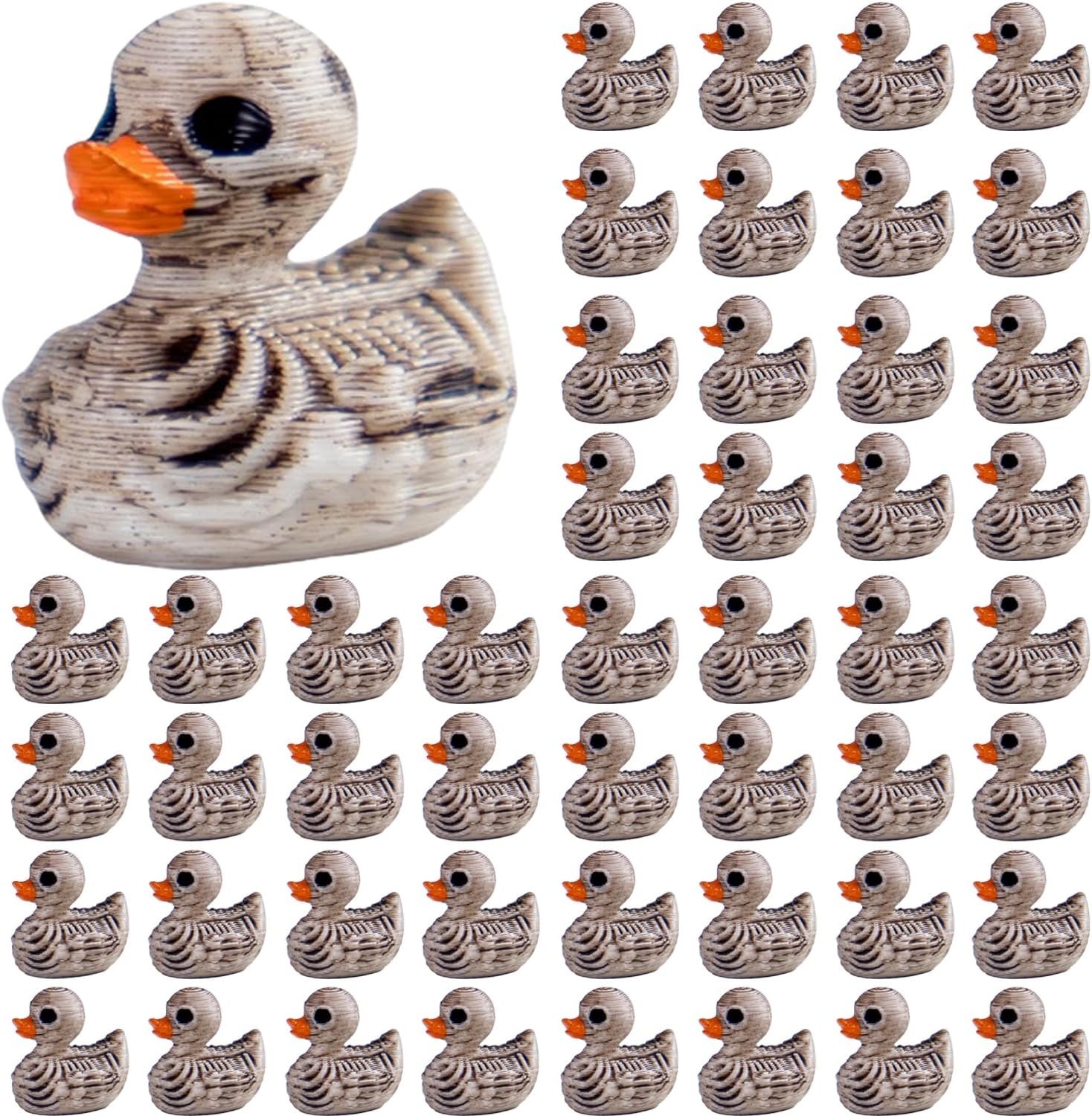 50Pcs Mini Ducks Skeleton Duck Figurines Tiny Ducks to Hide for Halloween Decora