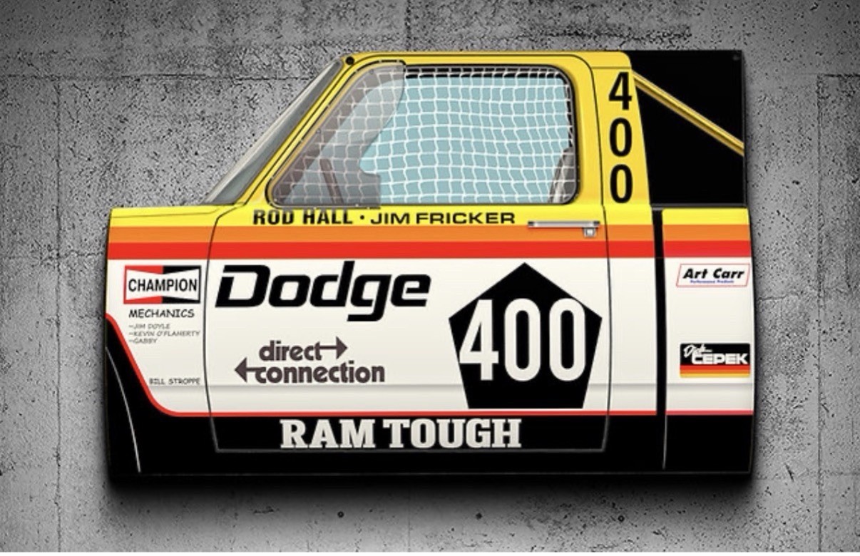 WOW! 1986 Dodge Ram Rod Hall Race Truck Off-road Racing Curved Sign