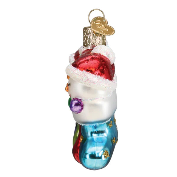 Old World Christmas SNOW FAMILY OF 4 (24218) Glass Ornament w/ OWC Box