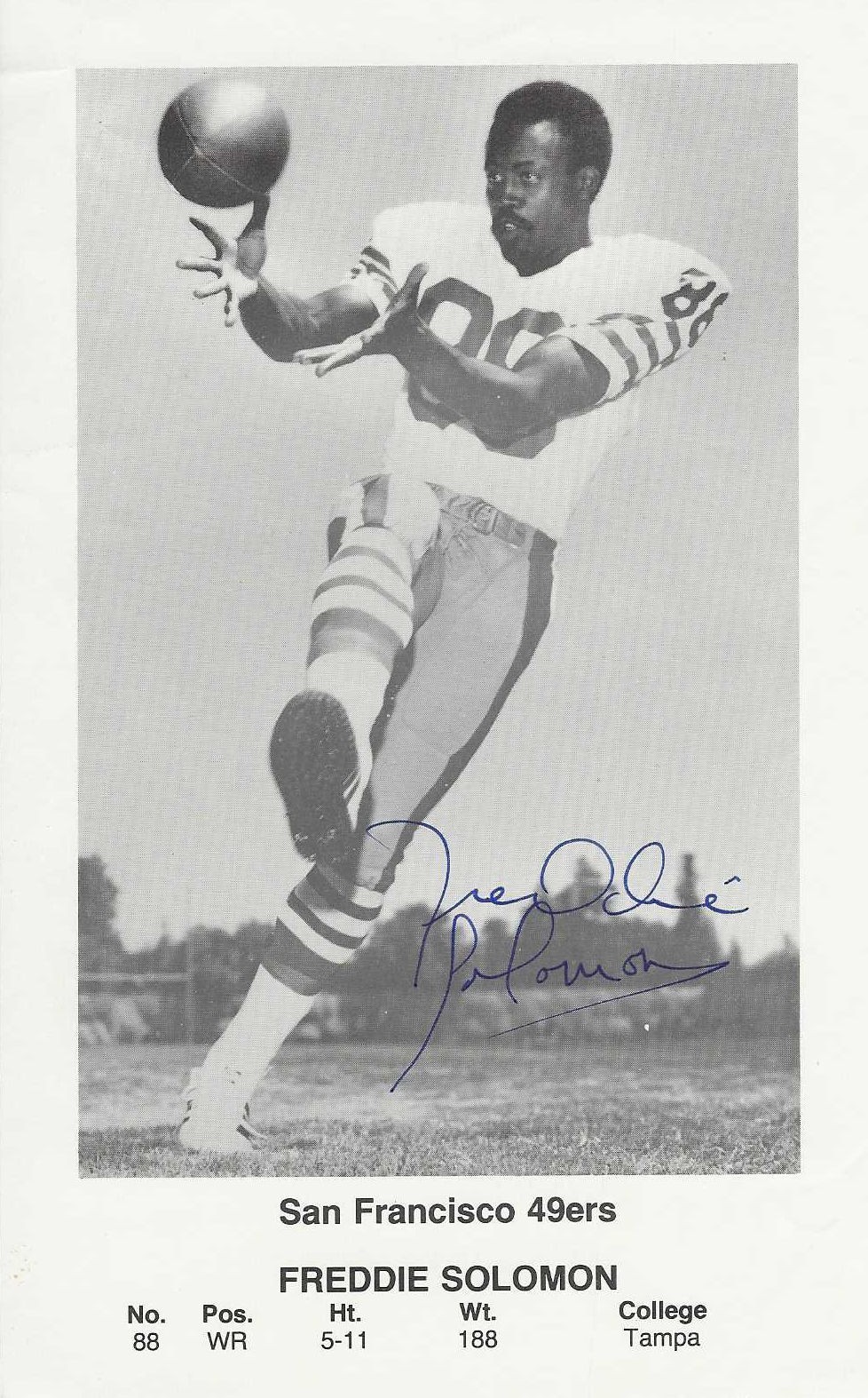 Freddie Solomon Autographed Signed Team Issued Photo – NFL 49ers Dolphins w/COA